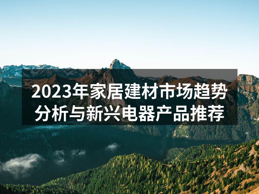 2023年家居建材市场趋势分析与新兴电器产品推荐